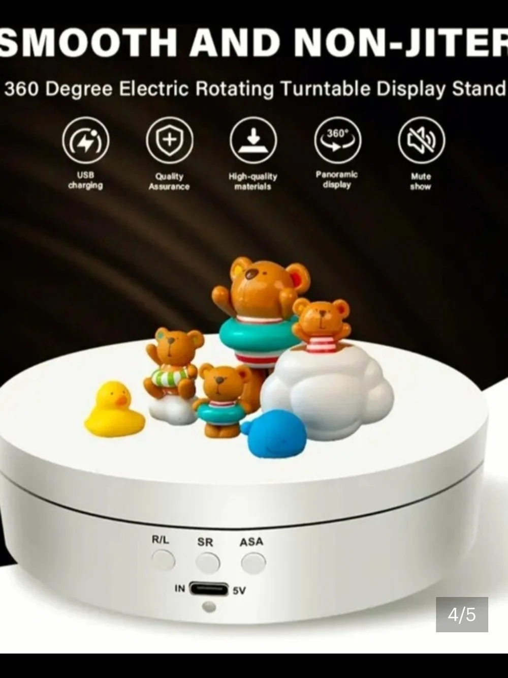 Motorized Rotating Display Turntable - White - Picture 4 of 5